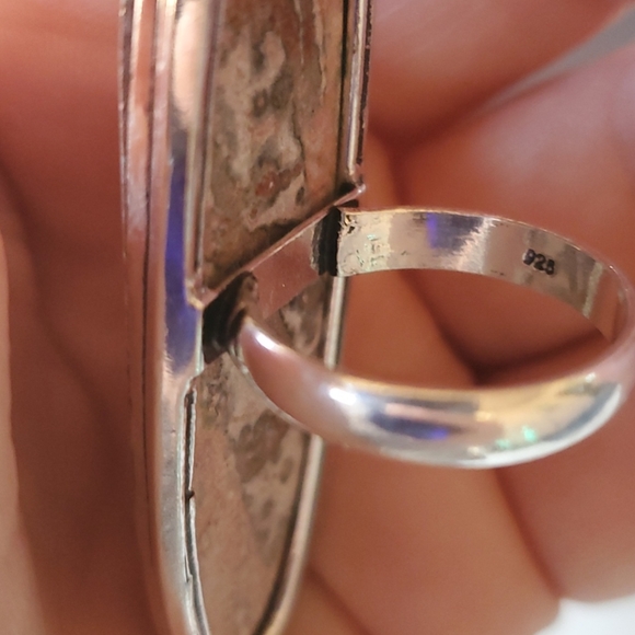 New Leopard Skin Jasper 925 Silver Statement Ring. - Picture 12 of 12